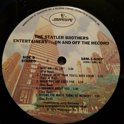 The Statler Brothers : Entertainers...On And Off The Record (LP, Album, Ter)