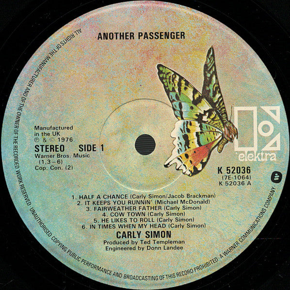 Carly Simon : Another Passenger (LP, Album)