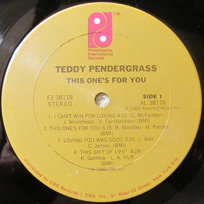 Teddy Pendergrass : This One's For You (LP, Album)