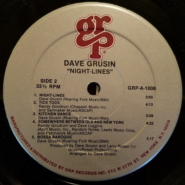 Dave Grusin : Night-Lines (LP, Album)