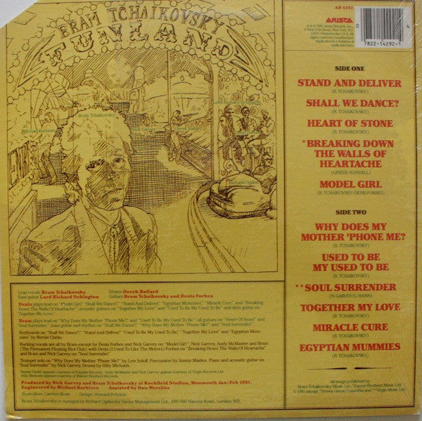 Bram Tchaikovsky : Funland (LP, Album, San)