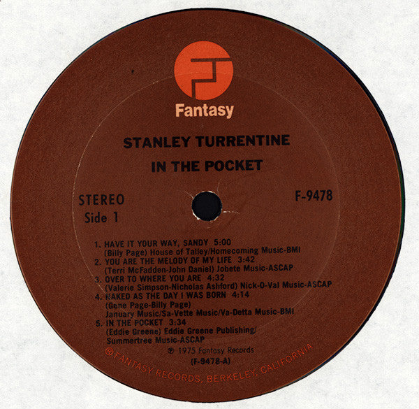 Stanley Turrentine : In The Pocket (LP, Album)
