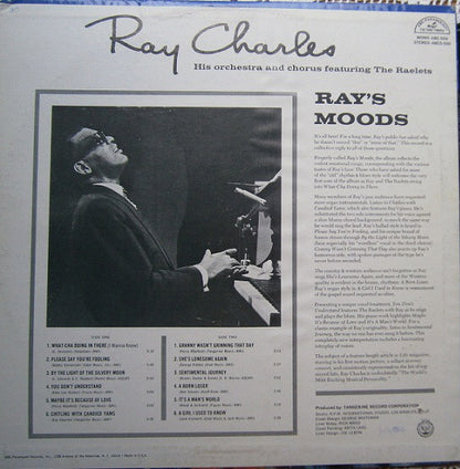 Ray Charles And His Orchestra : Ray's Moods (LP, Album, Mono)