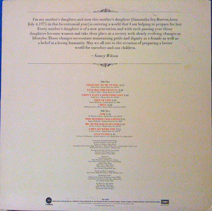 Nancy Wilson : This Mother's Daughter (LP, Album)