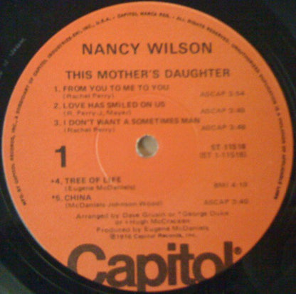 Nancy Wilson : This Mother's Daughter (LP, Album)