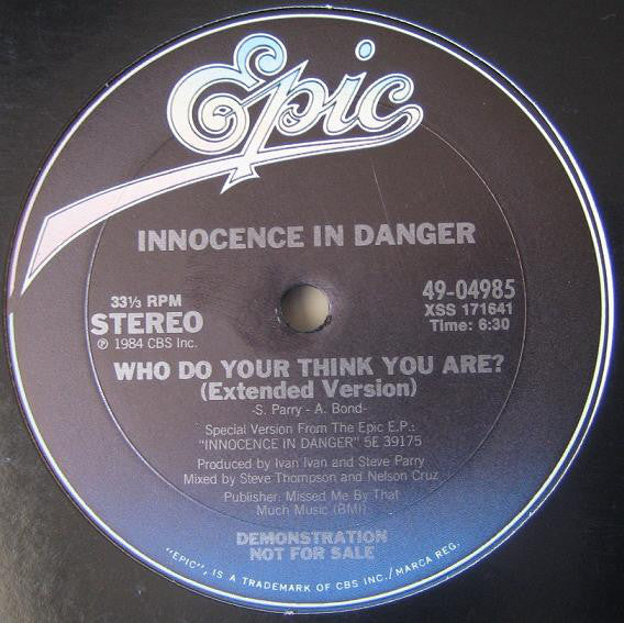 Innocence In Danger : Innocence In Danger (12", M/Print, Promo)
