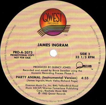 James Ingram : Party Animal (12", Promo)
