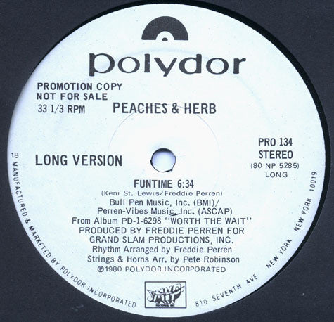 Peaches & Herb : Funtime (12", Promo)