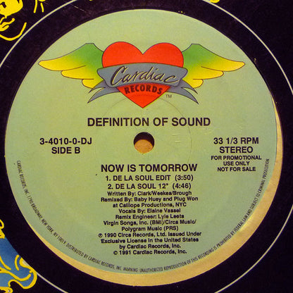 Definition Of Sound : Now Is Tomorrow (12", Promo)