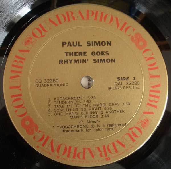 Paul Simon : There Goes Rhymin' Simon (LP, Album, Quad, Pit)