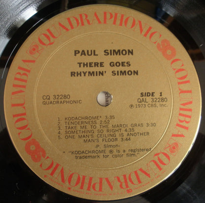 Paul Simon : There Goes Rhymin' Simon (LP, Album, Quad, Pit)