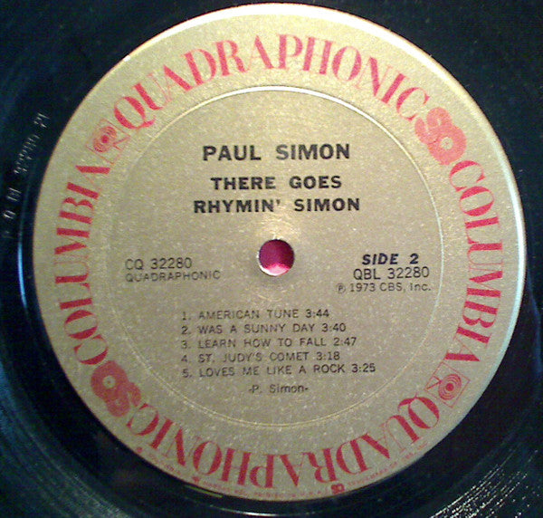 Paul Simon : There Goes Rhymin' Simon (LP, Album, Quad, Pit)