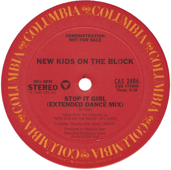 New Kids On The Block : Stop It Girl (12", Promo)