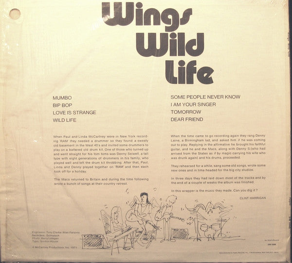 Wings (2) : Wild Life (LP, Album, Jac)