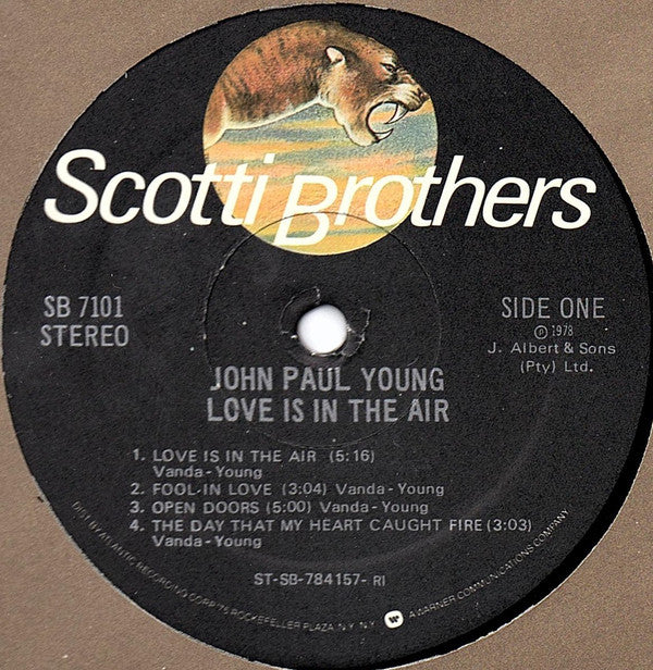 John Paul Young : Love Is In The Air (LP, Album, RI )