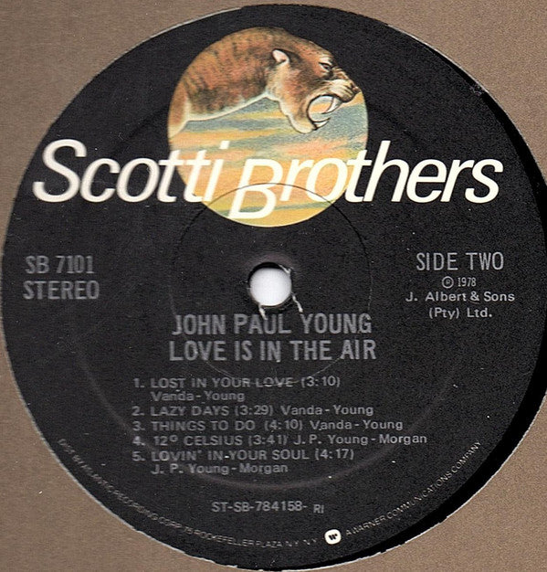 John Paul Young : Love Is In The Air (LP, Album, RI )