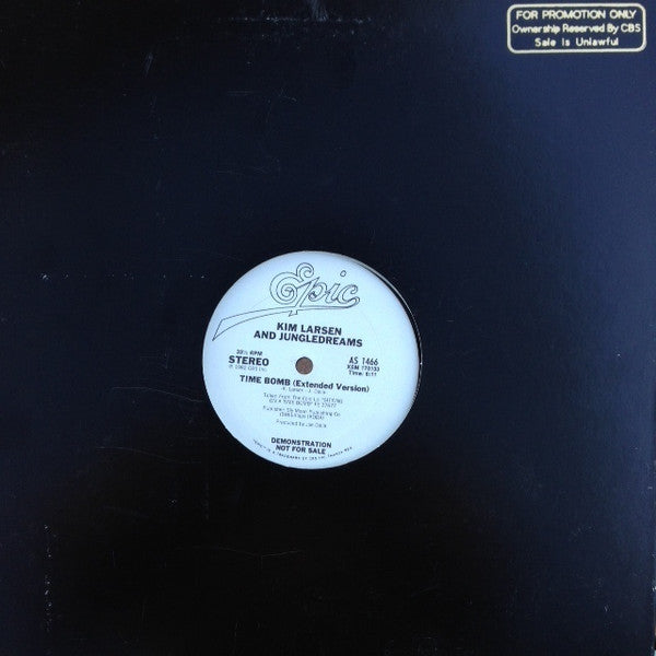 Kim Larsen And Jungledreams : Time Bomb / Rock 'N' Roll City (12", Promo)