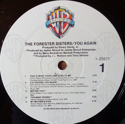 The Forester Sisters : You Again (LP, Album)