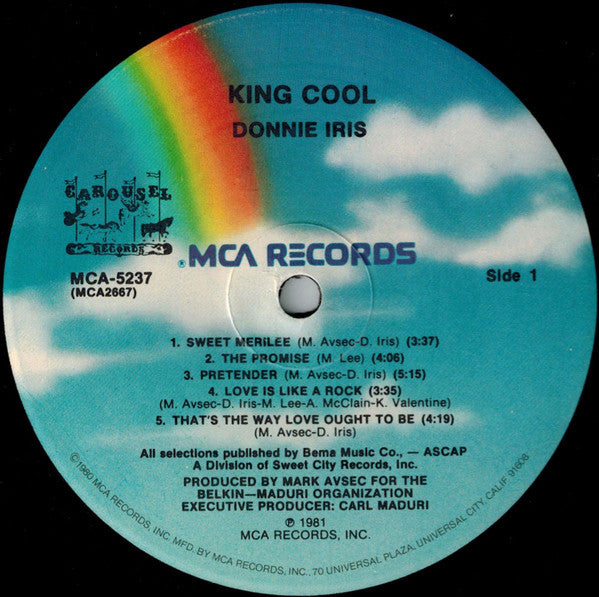 Donnie Iris And The Cruisers : King Cool (LP, Album)