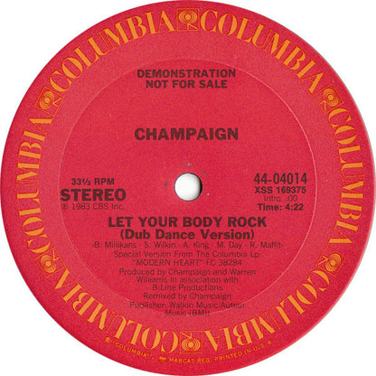 Champaign : Let Your Body Rock (12", Promo)