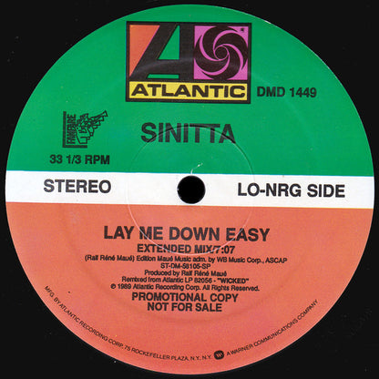 Sinitta : Love On A Mountain Top / Lay Me Down Easy (12", Promo)