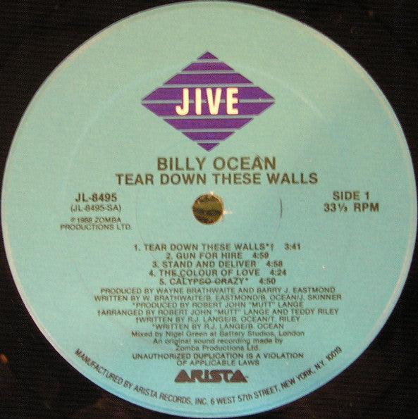 Billy Ocean : Tear Down These Walls (LP, Album)