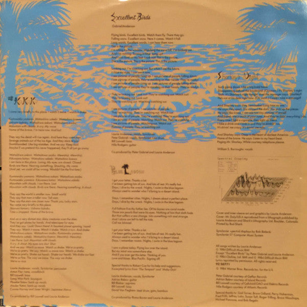 Laurie Anderson : Mister Heartbreak (LP, Album)