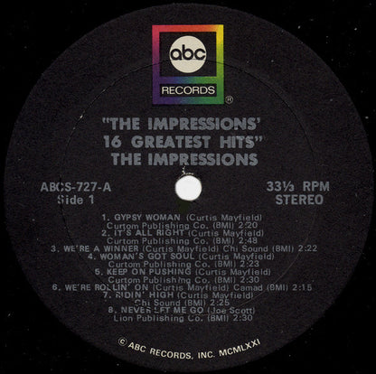 The Impressions : 16 Greatest Hits (LP, Comp)