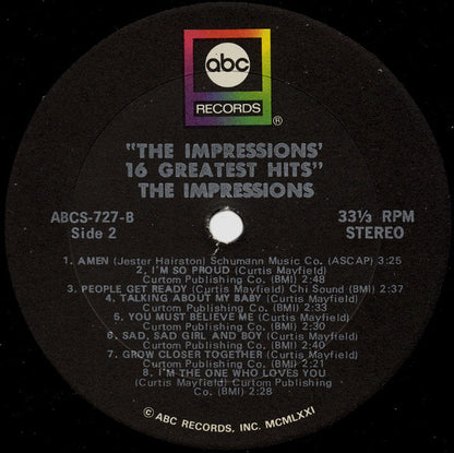 The Impressions : 16 Greatest Hits (LP, Comp)
