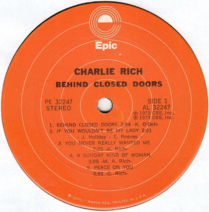 Charlie Rich : Behind Closed Doors (LP, Album, RE, Ter)