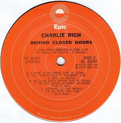 Charlie Rich : Behind Closed Doors (LP, Album, RE, Ter)