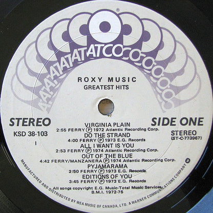 Roxy Music : Greatest Hits (LP, Comp, RE)
