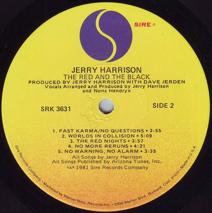 Jerry Harrison : The Red And The Black (LP, Album, Win)