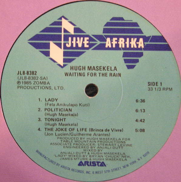Hugh Masekela : Waiting For The Rain (LP, Album, EMW)