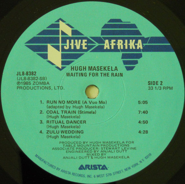 Hugh Masekela : Waiting For The Rain (LP, Album, EMW)