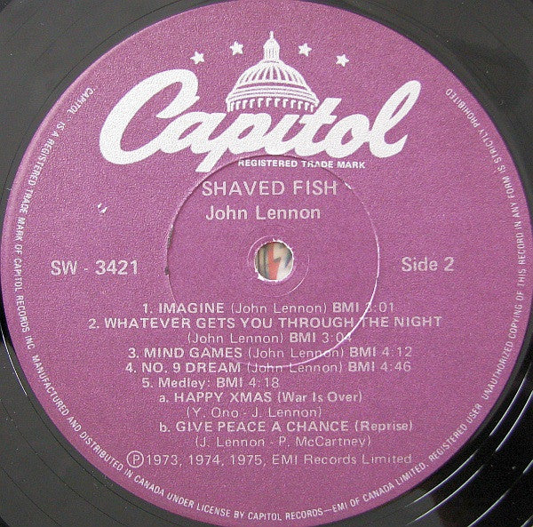 John Lennon / The Plastic Ono Band : Shaved Fish (LP, Comp, RE, Pur)