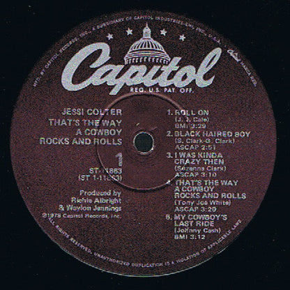 Jessi Colter : That's The Way A Cowboy Rocks And Rolls (LP, Album, Win)