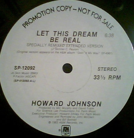 Howard Johnson : Let This Dream Be Real (12", Promo)