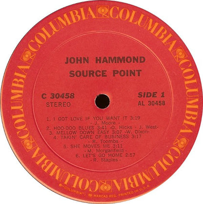 John Paul Hammond : Source Point (LP, Album, Ter)