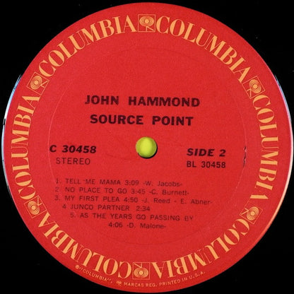 John Paul Hammond : Source Point (LP, Album, Ter)