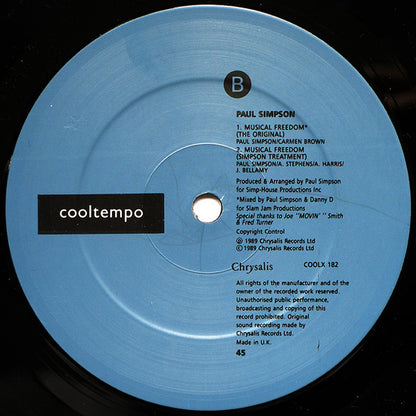 Paul Simpson Featuring Adeva : Musical Freedom (Free At Last) (12")