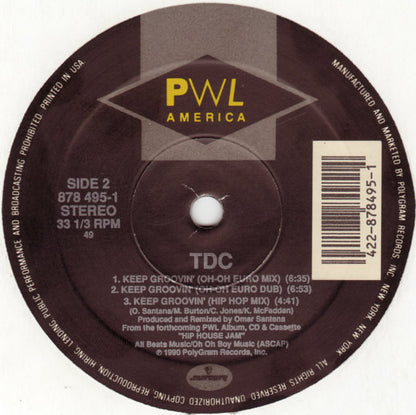 T.D.C. : Keep Groovin' (12")