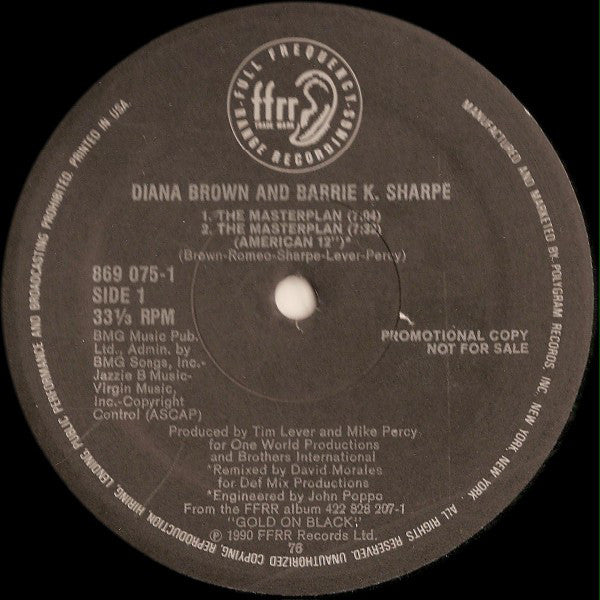 Diana Brown & Barrie K Sharpe : The Masterplan (12", Single, Promo)