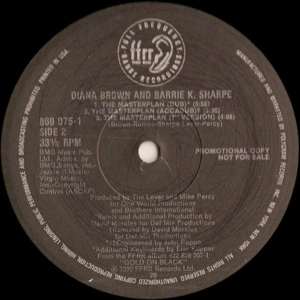 Diana Brown & Barrie K Sharpe : The Masterplan (12", Single, Promo)