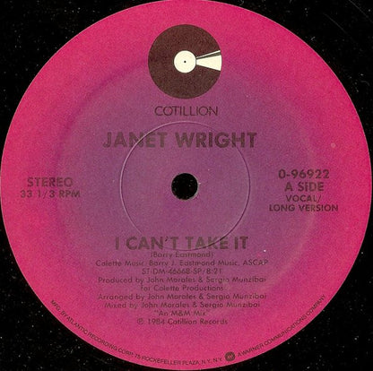 Janet Wright : I Can't Take It (12")