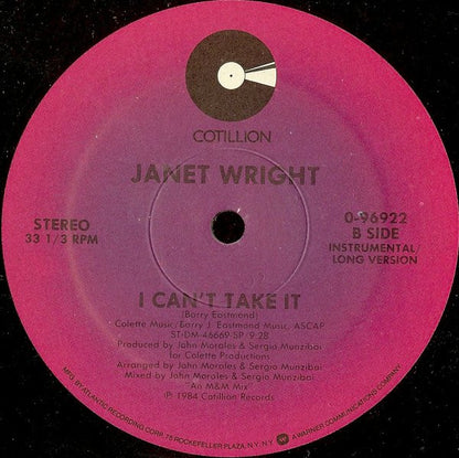 Janet Wright : I Can't Take It (12")