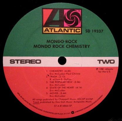 Mondo Rock : Mondo Rock Chemistry (LP, Album)