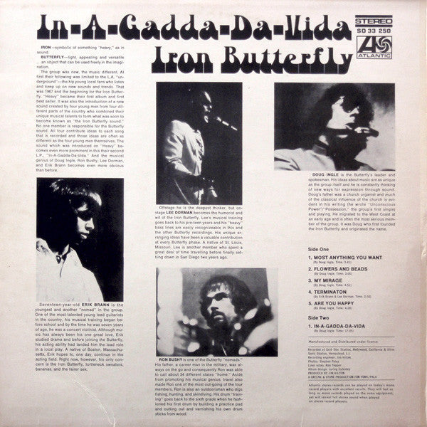 Iron Butterfly : In-A-Gadda-Da-Vida (LP, Album, RE)