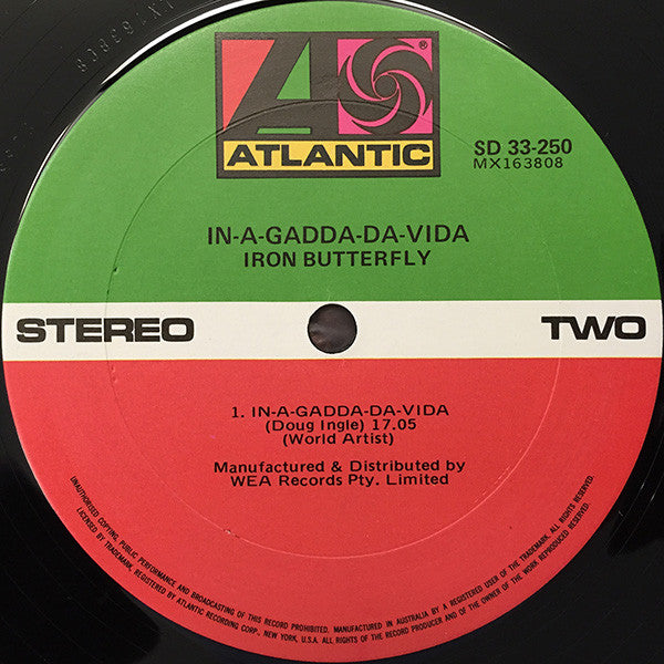 Iron Butterfly : In-A-Gadda-Da-Vida (LP, Album, RE)