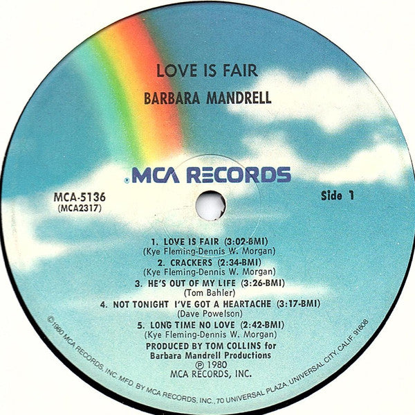 Barbara Mandrell : Love Is Fair (LP, Album, Pin)